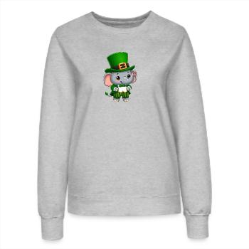 St. Patricks Day Elefant Grün - Frauen Sweatshirt - Grau meliert - Vorne - AI Model Female 172 dark (172cm)