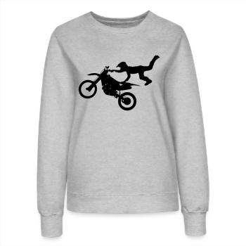 Motorcross - Frauen Sweatshirt - Grau meliert - Vorne - AI Model Female 172 dark (172cm)
