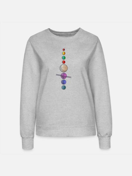 Solar System - Frauen Sweatshirt - Grau meliert