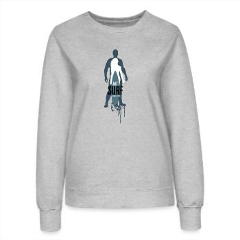 Silhouettes du surf - Sweat Femme - gris chiné - Devant - AI Model Female 172 dark (172cm)