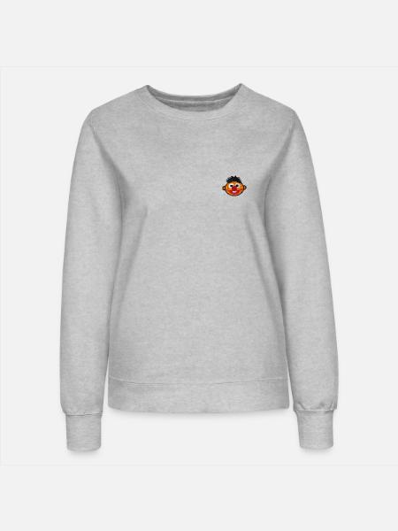 Sesamstraße Ernie Als Stickmotiv - Frauen Sweatshirt - Grau meliert