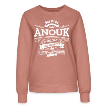 ANOUK, DER KATALYSATOR FÜR DEINEN ERFOLG - Frauen Sweatshirt - Altrosa - Vorne - AI Model Female 172 dark (172cm)