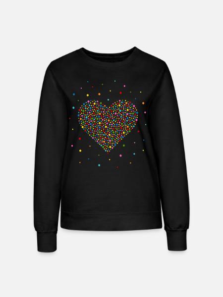 Konfetti Herz - Frauen Sweatshirt - Schwarz