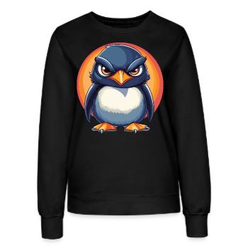 Grummeliger Pinguin - Frauen Sweatshirt - Schwarz - Vorne - AI Model Female 172 light (172cm)