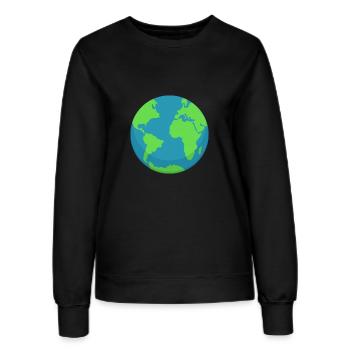 Planet Earth Minimal – Travel & Eco Style - Frauen Sweatshirt - Schwarz - Vorne - AI Model Female 172 light (172cm)