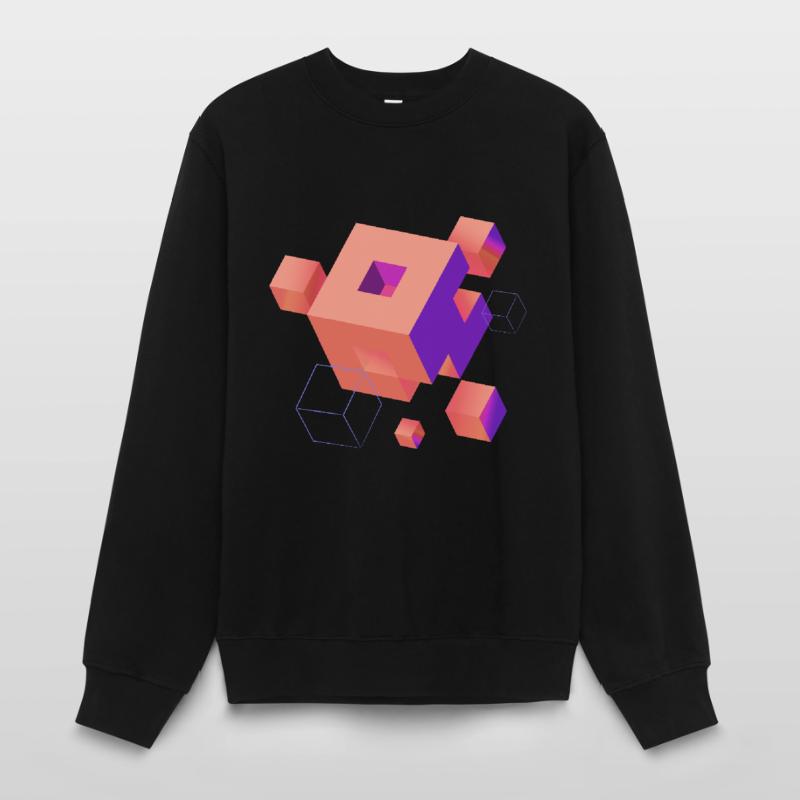 Cube Escher Space Nerd 3D AI Geek Cool PC Techie Women’s Sweatshirt