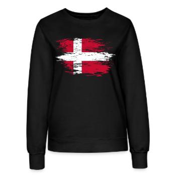Dänemark Flagge used - Frauen Sweatshirt - Schwarz - Vorne - AI Model Female 172 light (172cm)