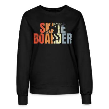 Retro Skateboarder - Frauen Sweatshirt - Schwarz - Vorne - AI Model Female 172 light (172cm)