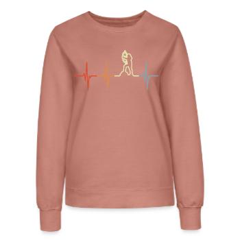 Bogensportler Mädchen EKG Linie - Frauen Sweatshirt - Altrosa - Vorne - AI Model Female 172 dark (172cm)