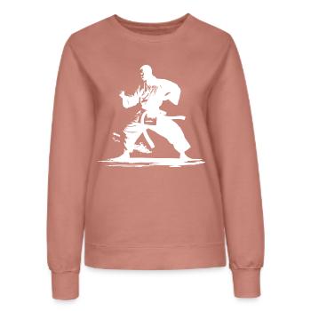 Graphique Karaté Boy - Sweat Femme - rose poudré - Devant - AI Model Female 172 dark (172cm)