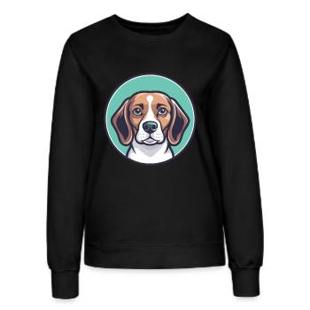 Beagle Harrier Chien Race Dessin animé Kawaii Clipart - Sweat Femme - noir - Devant - AI Model Female 172 light (172cm)