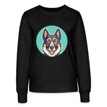 Osteuropäische Schäferhund Rasse Karikatur Kawaii - Frauen Sweatshirt - Schwarz - Vorne - AI Model Female 172 light (172cm)