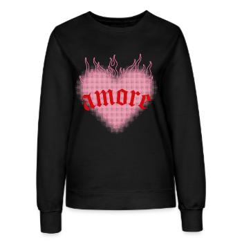 L’amour brûlant - Sweat Femme - noir - Devant - AI Model Female 172 light (172cm)