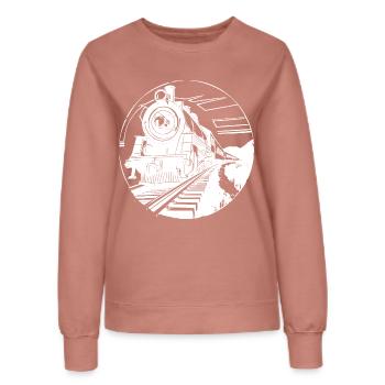 Railway Graphic - Women’s Sweatshirt - dusky rose - Front - AI Model Female 172 dark (172cm)