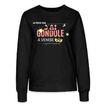 Je peux pas j'ai gondole à Venise (ambiance) - Sweat Femme - noir - Devant - AI Model Female 172 light (172cm)