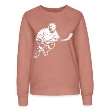 Eishockeyspieler - Frauen Sweatshirt - Altrosa - Vorne - AI Model Female 172 dark (172cm)