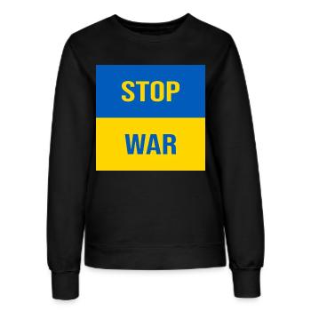 STOP WAR - Frauen Sweatshirt - Schwarz - Vorne - AI Model Female 172 light (172cm)