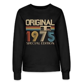 50e anniversaire 50 ans original 1975 - Sweat Femme - noir - Devant - AI Model Female 172 light (172cm)