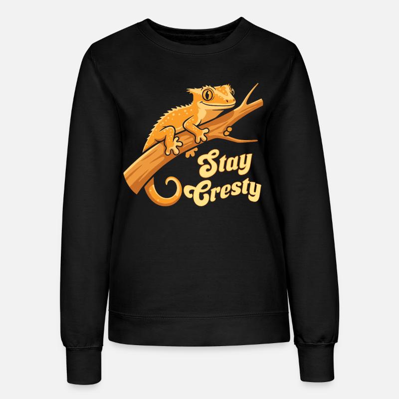 Schopfgecko Reptil Humor Eidechse - Frauen Sweatshirt - Schwarz