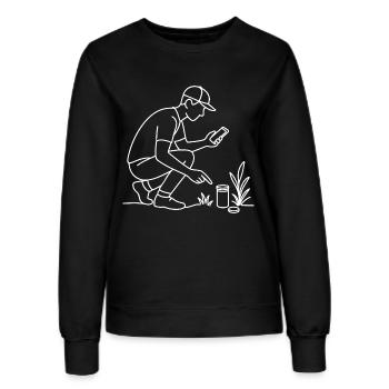 Geocacher Skizze – minimalistisches Outdoor Motiv - Frauen Sweatshirt - Schwarz - Vorne - AI Model Female 172 light (172cm)