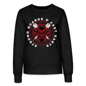 Darts, Bullseye, Dartscheibe und Teufel. - Frauen Sweatshirt - Schwarz - Vorne - AI Model Female 172 light (172cm)