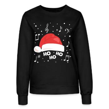 Musikalische Weihnachtsmütze mit Musiknoten Musik - Frauen Sweatshirt - Schwarz - Vorne - AI Model Female 172 light (172cm)