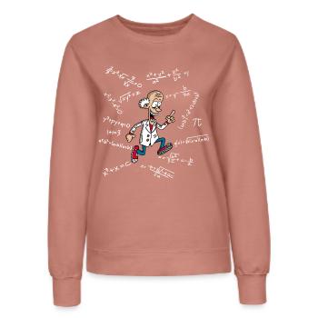 Savant fou - Sweat Femme - rose poudré - Devant - AI Model Female 172 dark (172cm)