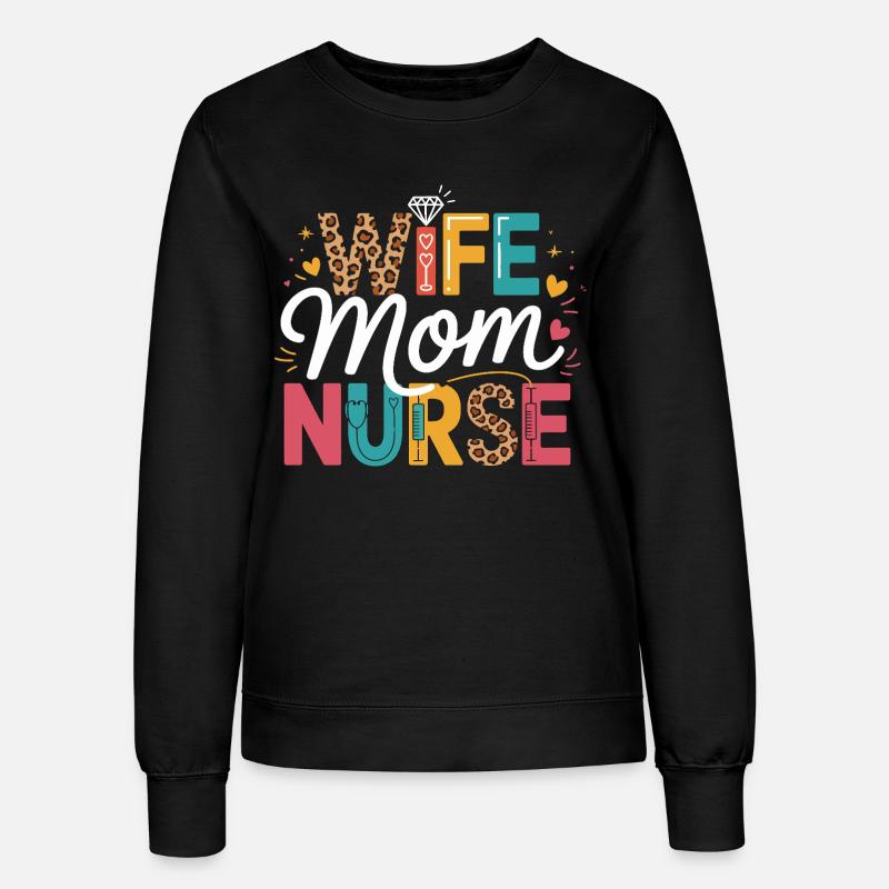 Épouse Maman Infirmière Léopard - Sweat Femme - noir