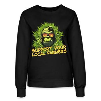 Support your local farmers - Frauen Sweatshirt - Schwarz - Vorne - AI Model Female 172 light (172cm)