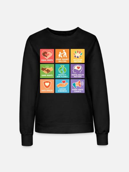 Menschenrechte Gleichheit Inklusion Statement - Frauen Sweatshirt - Schwarz