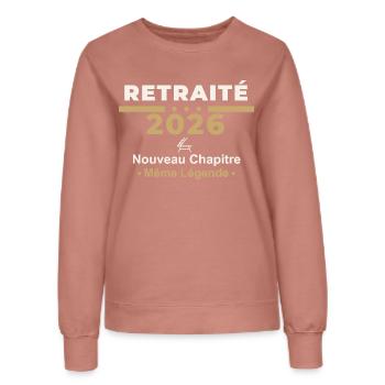 Retraité 2026 – Humour Retraite - Sweat Femme - rose poudré - Devant - AI Model Female 172 dark (172cm)