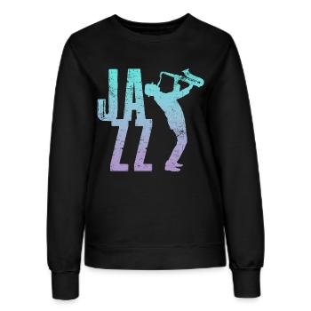 Jazz Saxo - Sweat Femme - noir - Devant - AI Model Female 172 light (172cm)
