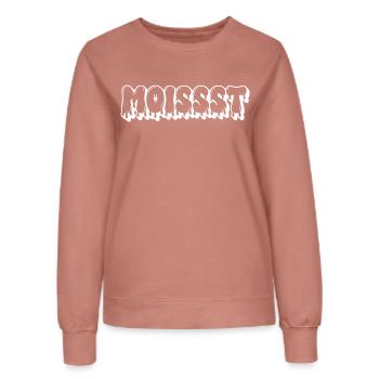 Feuchter tropfender Text - Frauen Sweatshirt - Altrosa - Vorne - AI Model Female 172 dark (172cm)