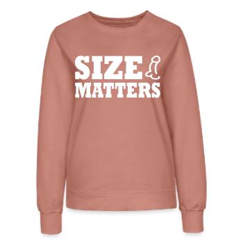 Penis size matters - Frauen Sweatshirt - Altrosa - Vorne - AI Model Female 172 dark (172cm)