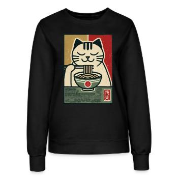 Ramen Nudeln Katzenliebhaber Retro Kawaii Katzen - Frauen Sweatshirt - Schwarz - Vorne - AI Model Female 172 light (172cm)