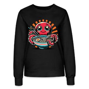 Kawaii Oktopus liebt Ramen Nudeln - Frauen Sweatshirt - Schwarz - Vorne - AI Model Female 172 light (172cm)