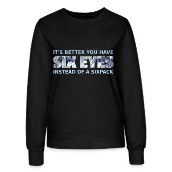 Anime Manga // Six Eyes Gojo // AS007 - Frauen Sweatshirt - Schwarz - Vorne - AI Model Female 172 light (172cm)