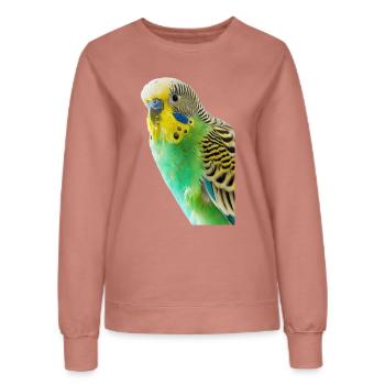 Perruche ondulée - Sweat Femme - rose poudré - Devant - AI Model Female 172 dark (172cm)