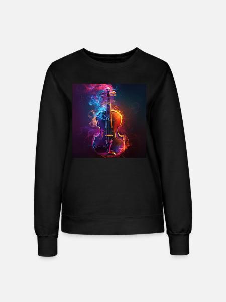 Violine - Frauen Sweatshirt - Schwarz