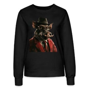Warzenschwein - Frauen Sweatshirt - Schwarz - Vorne - AI Model Female 172 light (172cm)