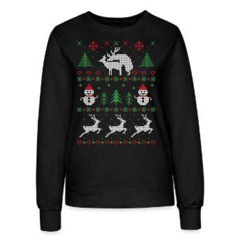 ugly christmas sweater rentiere Hirsche sex Xmas - Frauen Sweatshirt - Schwarz - Vorne - AI Model Female 172 light (172cm)