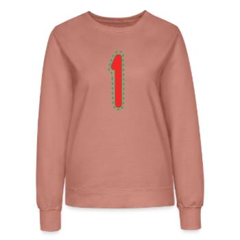 1. 1 Jahr. 1. JAHRESTAG. 1-JÄHRIGES JUBILÄUM - Frauen Sweatshirt - Altrosa - Vorne - AI Model Female 172 dark (172cm)