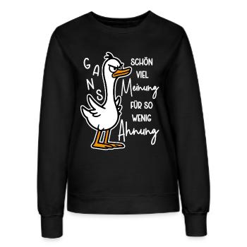 Gans schön viel Meinung für so wenig Ahnung - Frauen Sweatshirt - Schwarz - Vorne - AI Model Female 172 light (172cm)