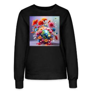 Planet Earth - Women’s Sweatshirt - black - Front - AI Model Female 172 light (172cm)