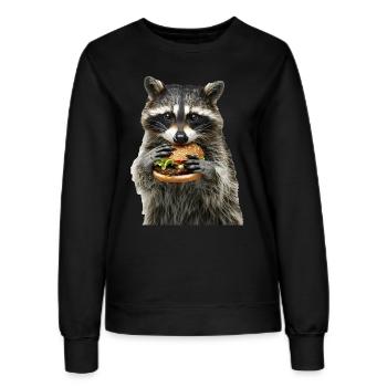 Waschbär - Frauen Sweatshirt - Schwarz - Vorne - AI Model Female 172 light (172cm)