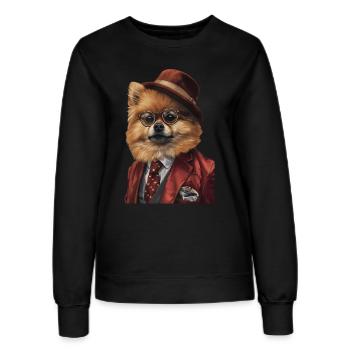 Zwergspitz - Frauen Sweatshirt - Schwarz - Vorne - AI Model Female 172 light (172cm)