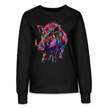 Warzenschwein - Frauen Sweatshirt - Schwarz - Vorne - AI Model Female 172 light (172cm)