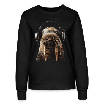 Walross - Frauen Sweatshirt - Schwarz - Vorne - AI Model Female 172 light (172cm)