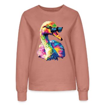 Schwan - Frauen Sweatshirt - Altrosa - Vorne - AI Model Female 172 dark (172cm)