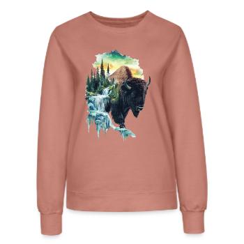 Bison - Frauen Sweatshirt - Altrosa - Vorne - AI Model Female 172 dark (172cm)
